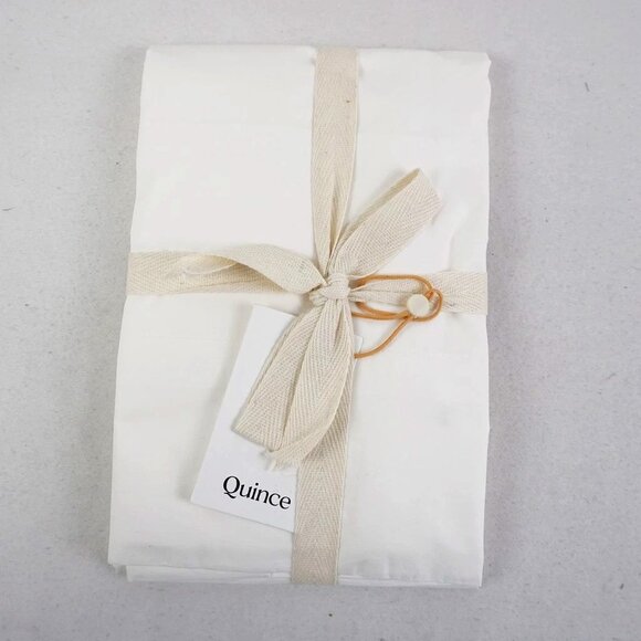 Quince Organic Cotton Percale King Pillowcase Set in White
